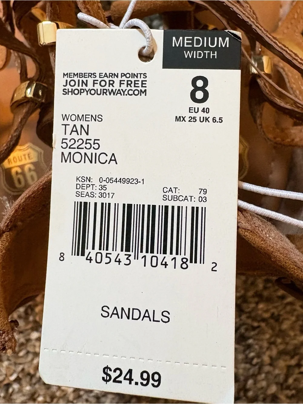 Women's Brown T-Strap Sandals with Gold Glitter Accents